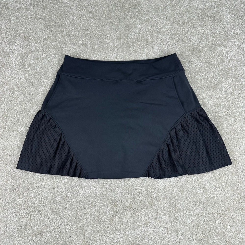 Under Armour Black HeatGear Pleated Mesh Trim Tennis Skort Athletic Skirt Small